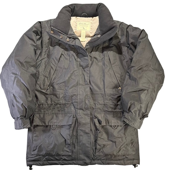 Eddie Bauer Mens Weather Edge Black‎ Insulated Parka Jacket Size Medium